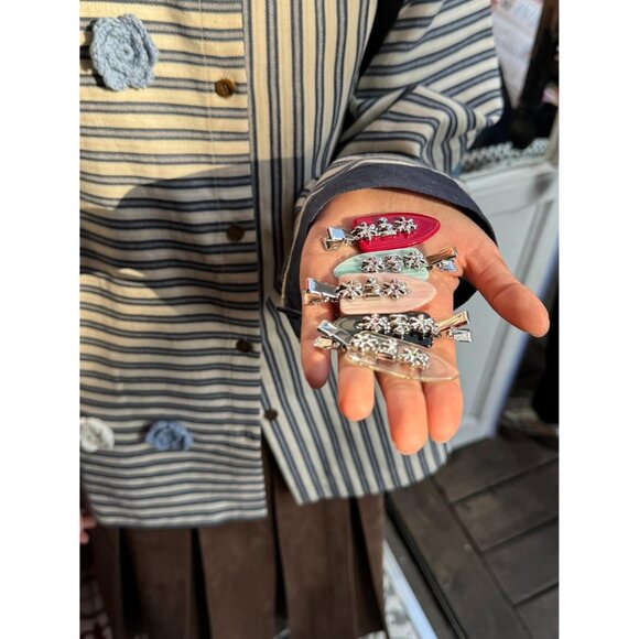 Metal Floret Hair Clips 2 Pack Zinc Alloy Hair Accessories for Thick Hair - Picture 6 of 7